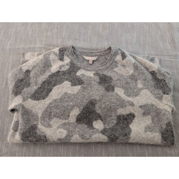 Athleta Womens Gray Camouflage Sweater Alpaca Wool Blend Long Sleeve Crewneck M - Picture 10 of 11